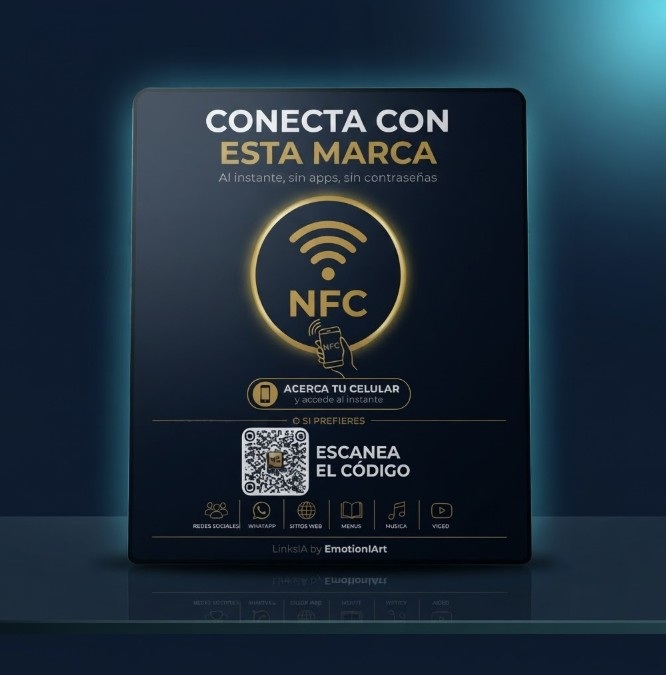 Soportes de Proximidad NFC Configurables (redes sociales, páginas web o cualquier link usando LinksIA)
