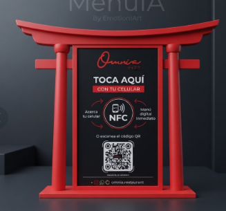 Soporte con forma de torii rojo para Omnia