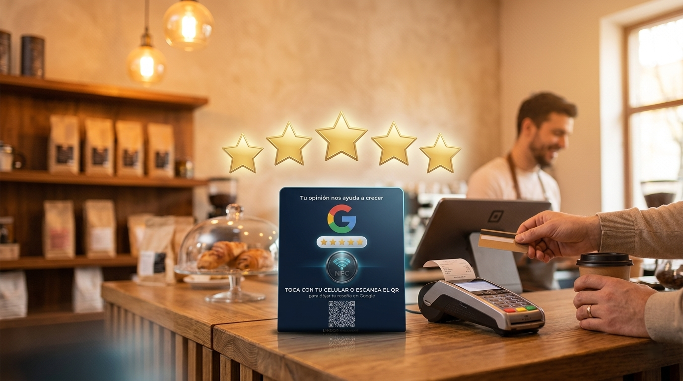 Cómo conseguir más reseñas de 5 estrellas en Google con un soporte de proximidad NFC