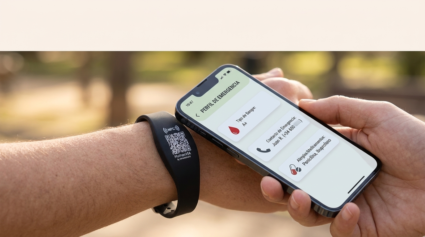 HumanVIA: la manilla con NFC y QR que guarda tu información de emergencia