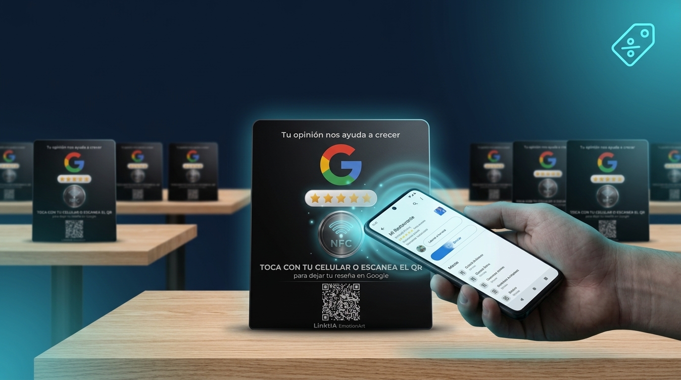¿Cuánto cuesta un soporte NFC de reseñas de Google en Colombia?